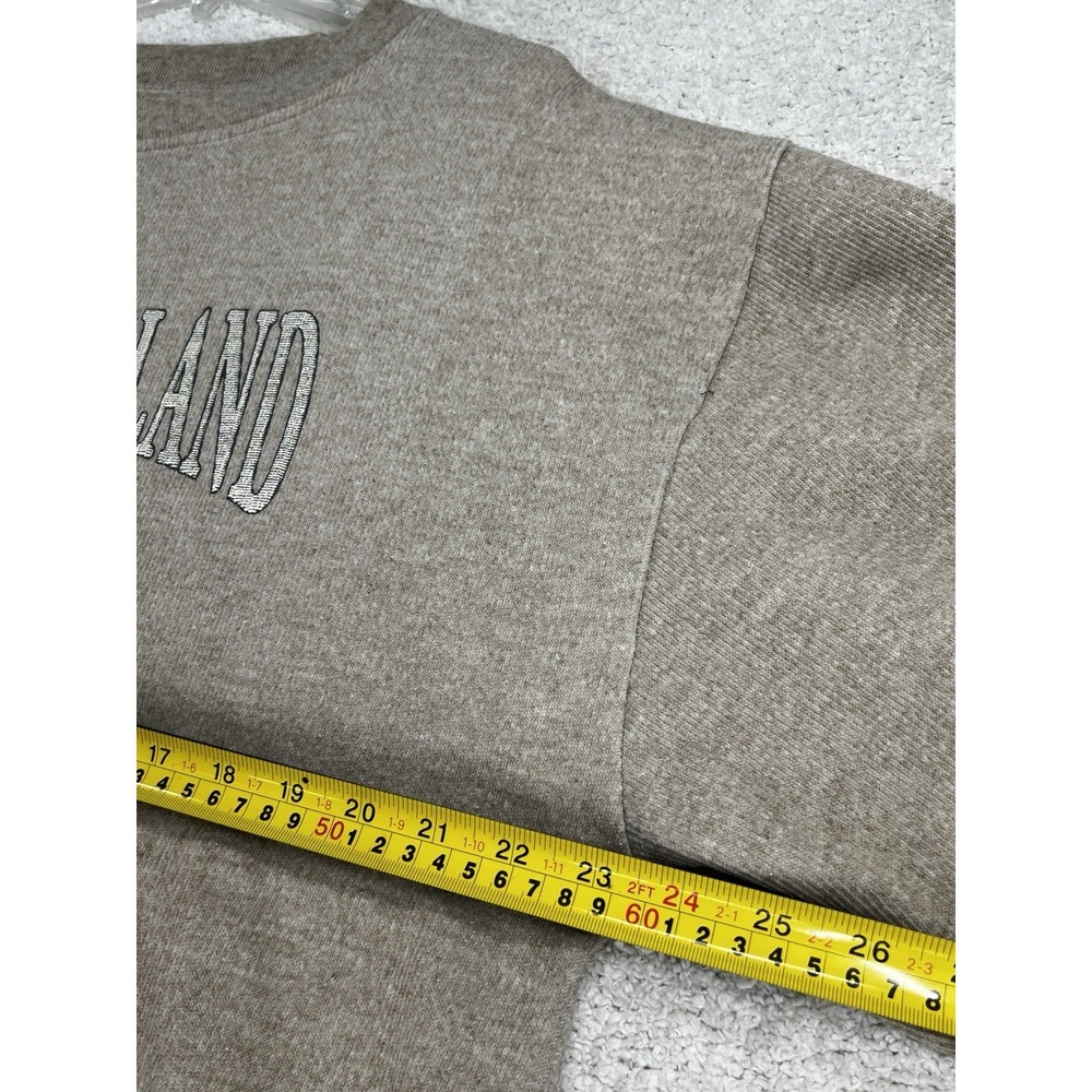 Sun Triangle Sweatshirt Mens L Catalina Island Ribbed Tan Beige Made in USA VTG - Picture 10 of 16